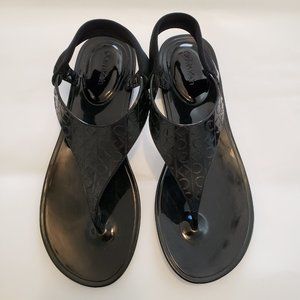 Calvin Klein Janny Jelly Sandals Black Size 10 Used EUC